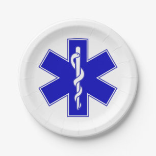 Star of Life (EMT) Paper Plate