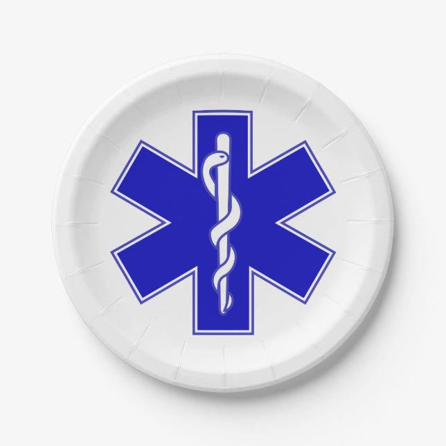 Star of Life (EMT) Paper Plate (Front)
