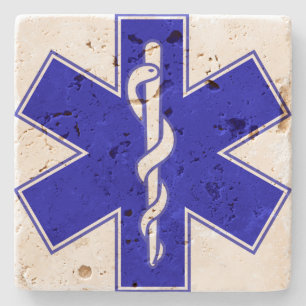 Star Of Life (logo only) Stone Coaster