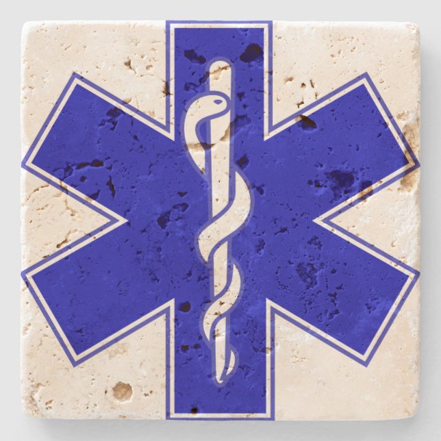 Star Of Life (logo only) Stone Coaster (Front)