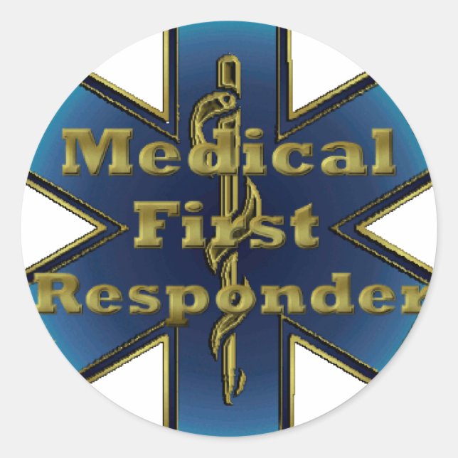 Star of Life - Medical First Responder Classic Round Sticker (Front)