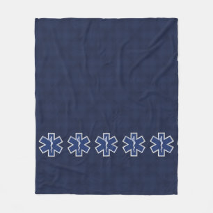 Star of Life Paramedic Carbon Fibre Style Fleece Blanket