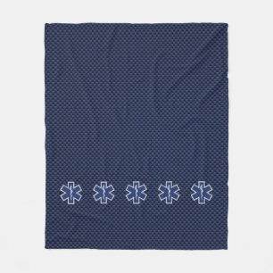 Star of Life Paramedic Carbon Fibre Style Fleece Blanket