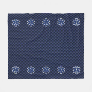 Star of Life Paramedic Carbon Fibre Style Fleece Blanket