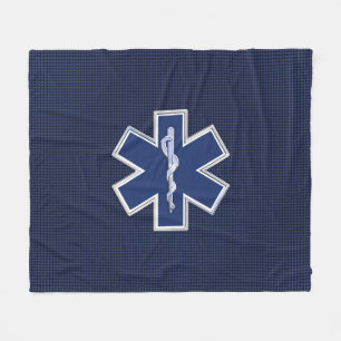 Star of Life Paramedic Carbon Fibre Style Fleece Blanket