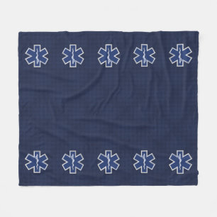 Star of Life Paramedic Carbon Fibre Style Fleece Blanket