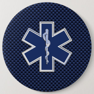 Star of Life Paramedic Emergency Medical S Decor 6 Cm Round Badge