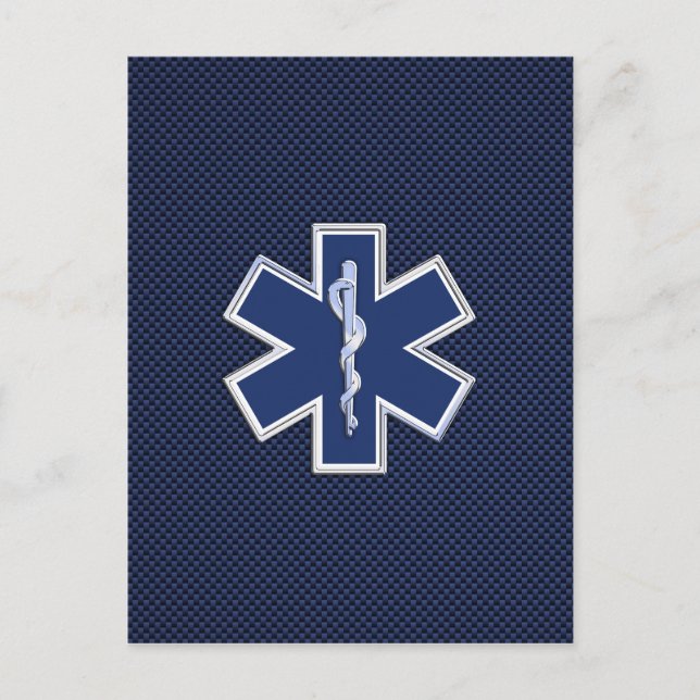 Star of Life Paramedic Emergency Medical S Decor Postcard (Front)