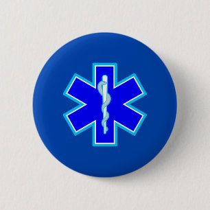Star of Life Paramedic Emergency Medical Services 6 Cm Round Badge