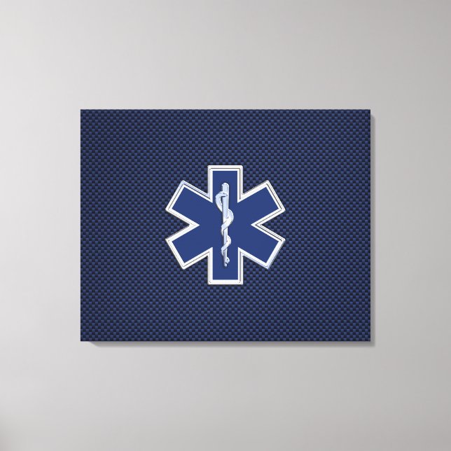 Star of Life Paramedic Emergency Medical Services Canvas Print (Front)