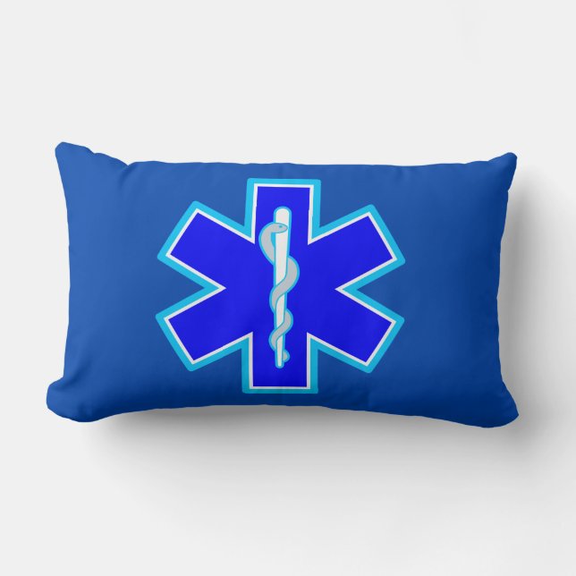 Star of Life Paramedic Emergency Medical Services Lumbar Cushion (Front)