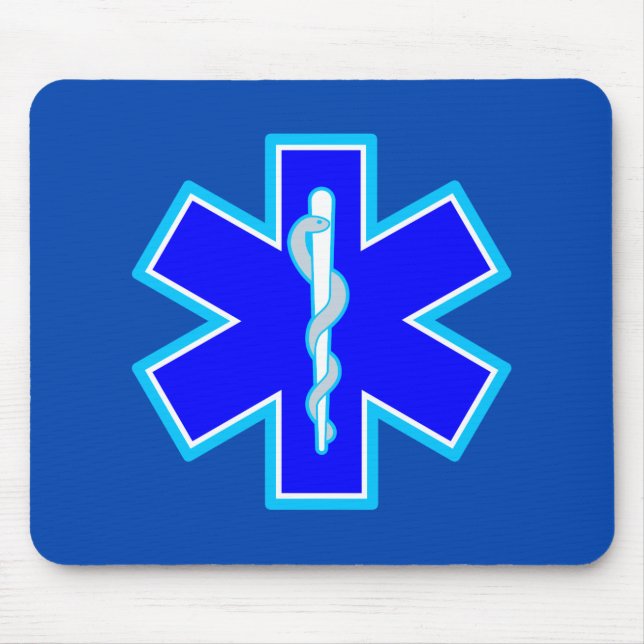 Star of Life Paramedic Emergency Medical Services Mouse Mat (Front)