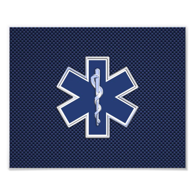 Star of Life Paramedic Emergency Medical Services Photo Print (Front)