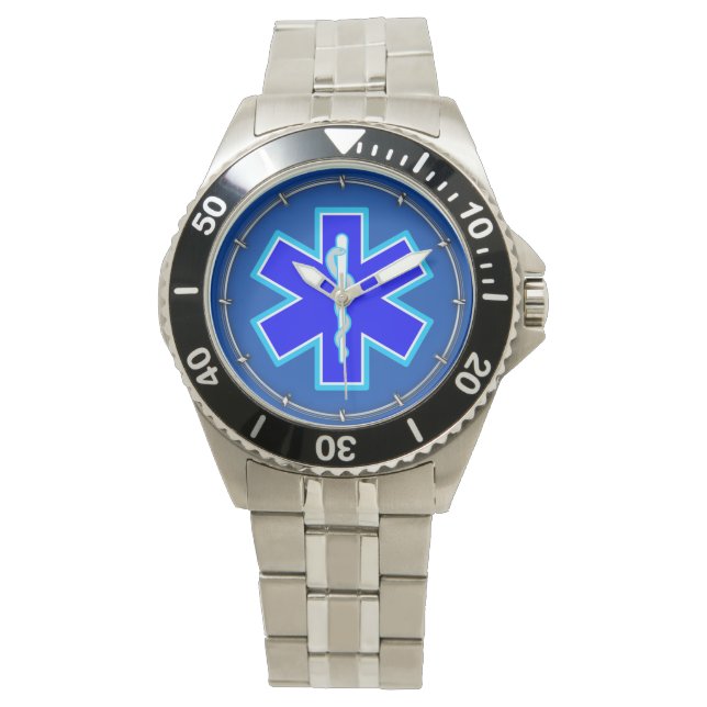Star of Life Paramedic Emergency Medical Services Watch (Front)