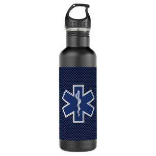 Star of Life Paramedic EMS on Blue Carbon Fibre 710 Ml Water Bottle