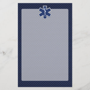 Star of Life Paramedic EMS on Blue Carbon Fibre Stationery