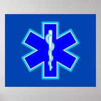 Star of Life Paramedic Symbol EMS Blue