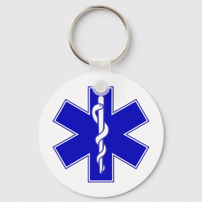 Star of Life symbol Key Ring (Front)