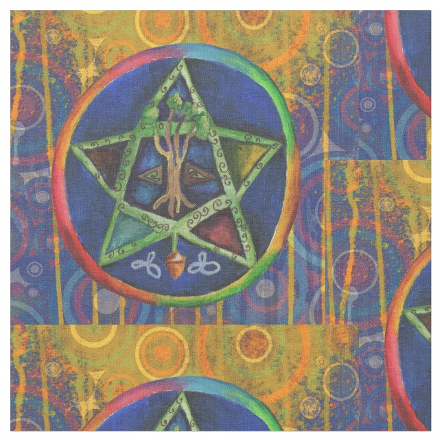 Star of Truth Celtic  Fabric (Close Up)
