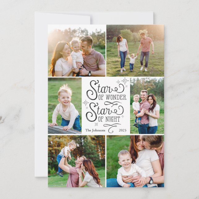 Star of Wonder Christmas Cards with Six Pictures (Front)