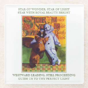 STAR OF WONDER Glass Drink Coaster + Lyrics