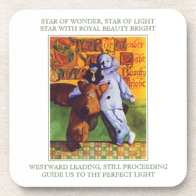 STAR OF WONDER Hard Plastic Coasters + Lyrics  (Front)