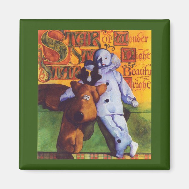 STAR OF WONDER Square Magnet / Green (Front)