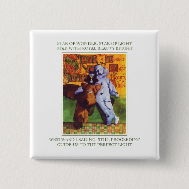 STAR OF WONDER Square Pin Button + Lyrics (Front)