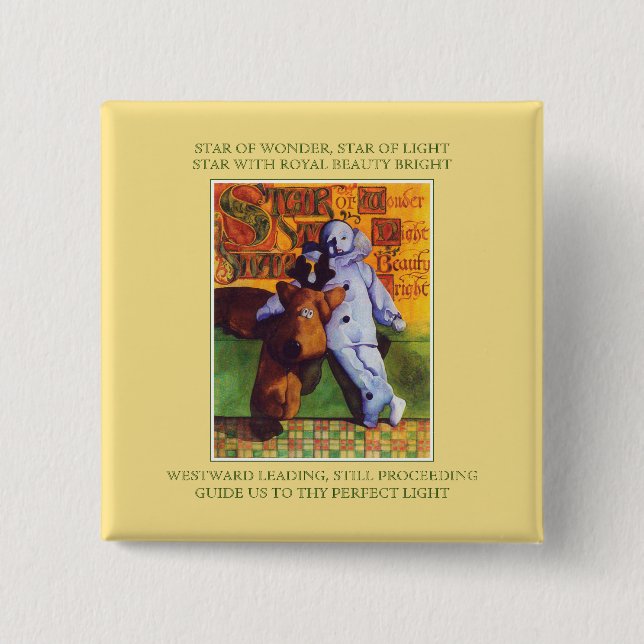 STAR OF WONDER Square Pin + Lyrics / Gold (Front)