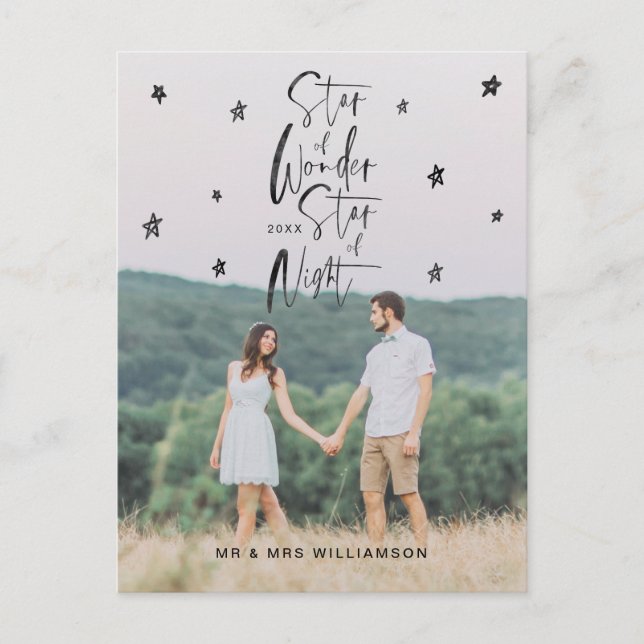 Star of Wonder Star of Night | Mr & Mr Photo Holiday Postcard (Front)
