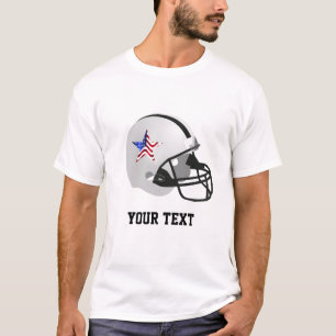 Star on Black & White American Football Helmet  T-Shirt