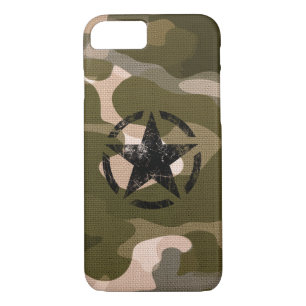 Star on Burlap style iPhone Case