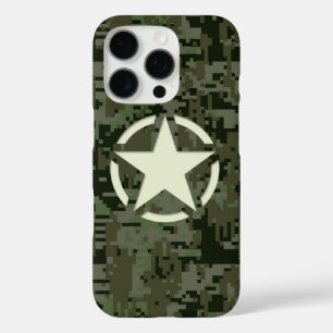 Star on Deep Woods Camo Background iPhone 16 Pro Case