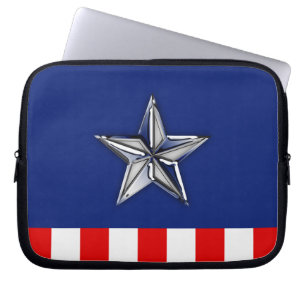 Star on Festive Patriotic Colors Laptop Sleeve