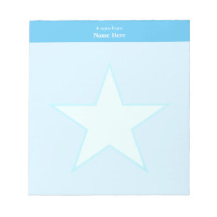 Star on Light Turquoise Simple Notepad