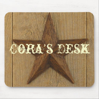 star on wood, Cora's Desk Mouse Mat