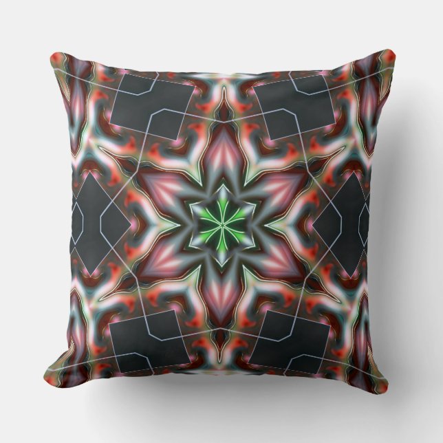 Star or flower cracking metallic armour, red matte cushion (Front)