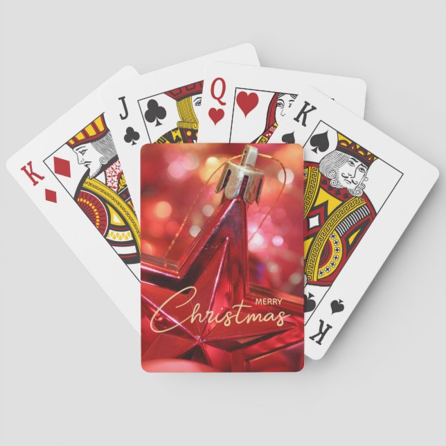 Star Ornament Christmas Playing Cards (Back)