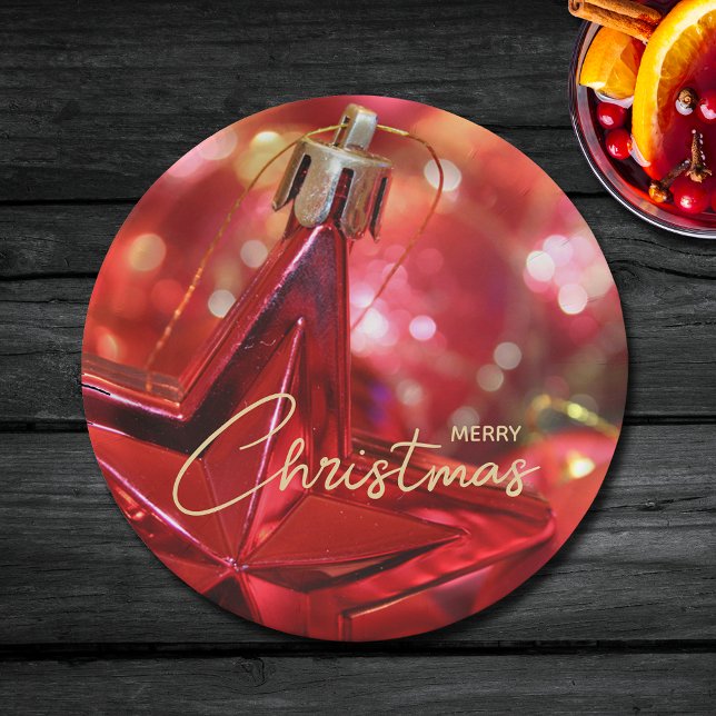 Star Ornament Merry Christmas Paper Plate (Order in sets of 8 bowls. Matching plates and napkins in our collection)