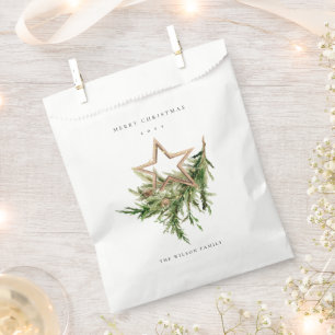 Star Ornament Pine Branch Fauna Merry Christmas Favour Bags