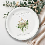 Star Ornament Pine Branch Fauna Merry Christmas Paper Plate<br><div class="desc">If you need any further customisation please feel free to message me on yellowfebstudio@gmail.com.</div>