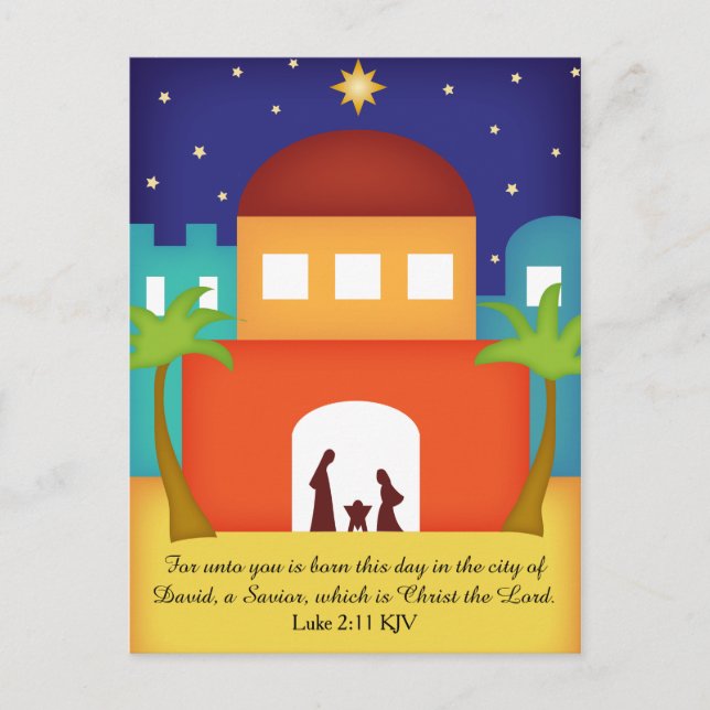 Star over Bethlehem Christmas Nativity Holiday Postcard (Front)