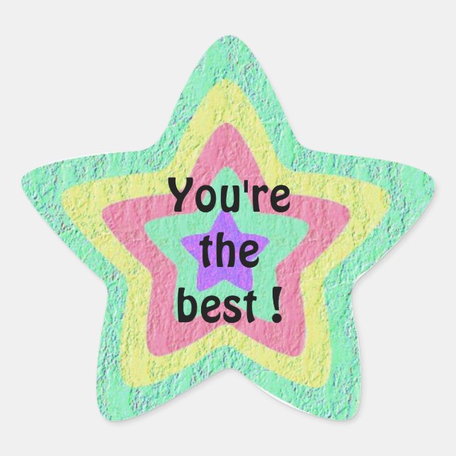 Star pastel star You're the Best template Star Sticker (Front)