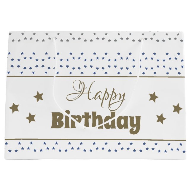 Star Pattern Accented Large Gift Bag (Front)