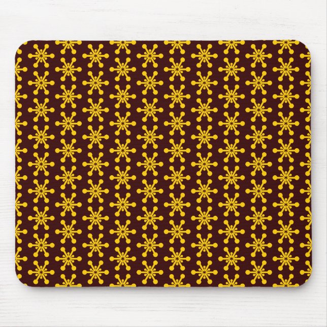 Star Pattern - Amber on Dark Brown Mouse Mat (Front)