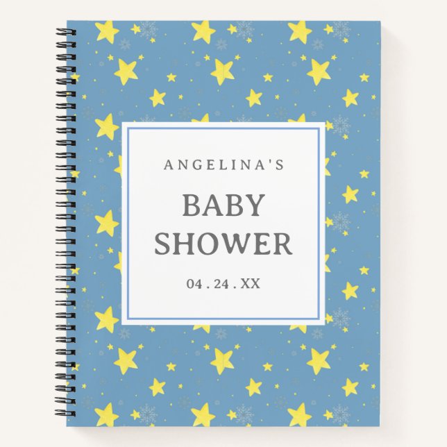 Star Pattern Baby Shower Gift List Notebook (Front)