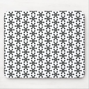 Star Pattern - Black on White Mouse Mat