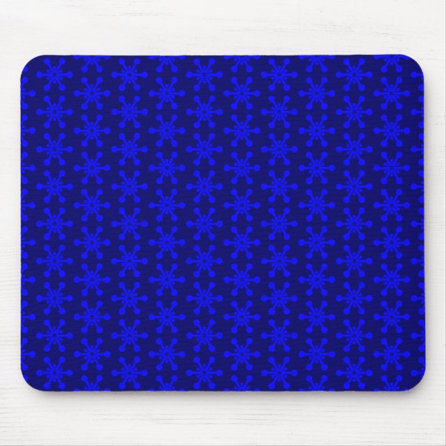 Star Pattern - Blue on Navy Blue Mouse Mat (Front)