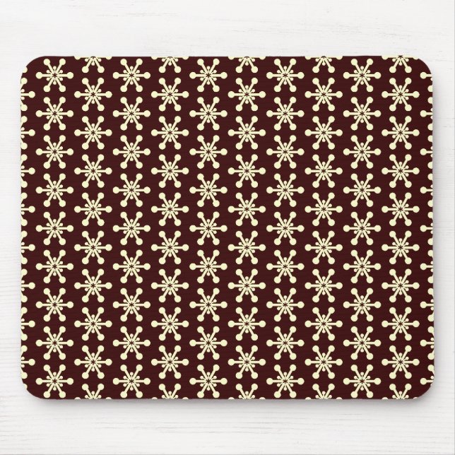 Star Pattern - Cream on Dark Brown Mouse Mat (Front)