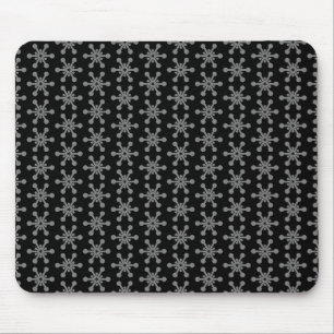 Star Pattern - Gray on Black Mouse Mat